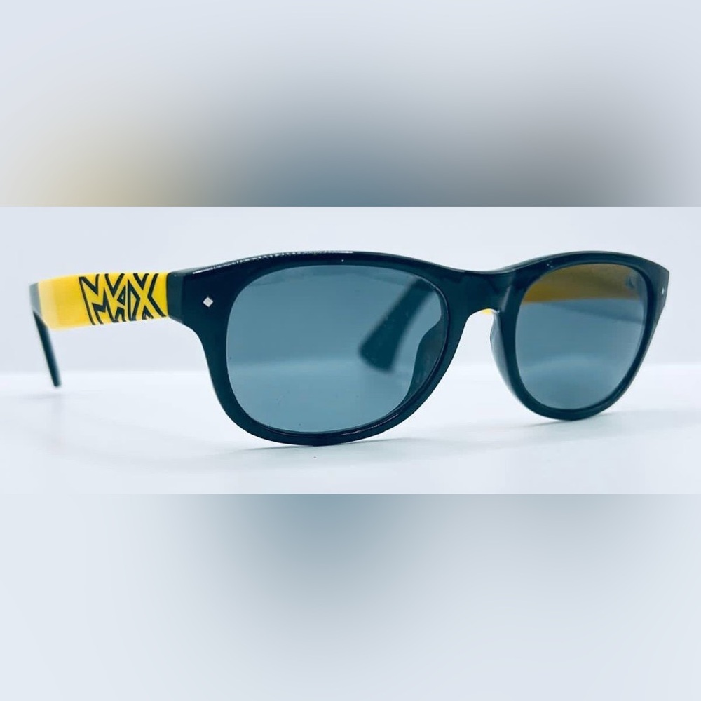 Max Cole Black Yellow Oval Sunglasses Frames Only